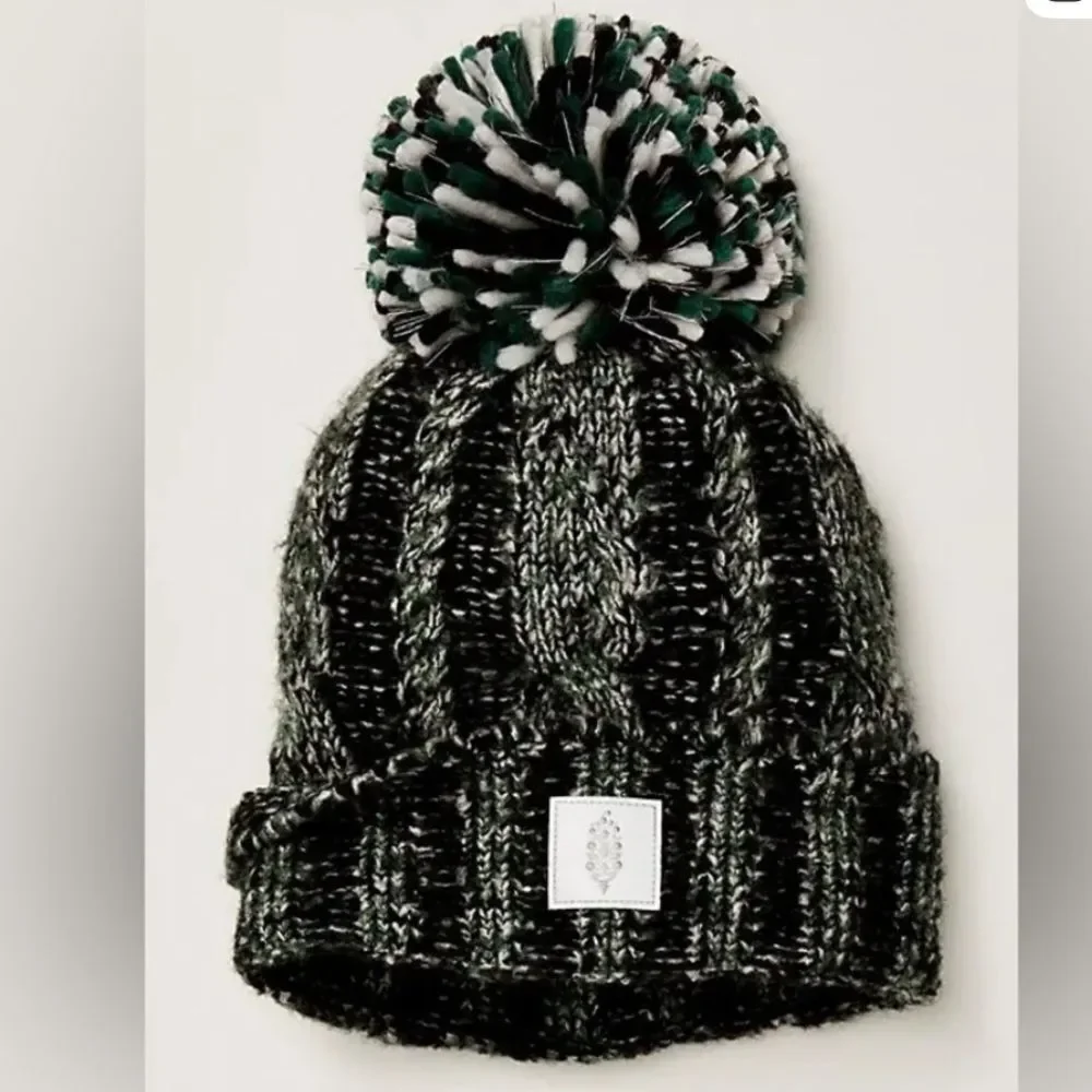 Free People Pom Party Reflective Beanie